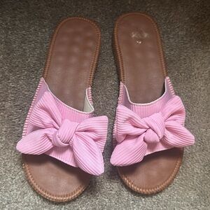 Pink Bow Sandals Size 10